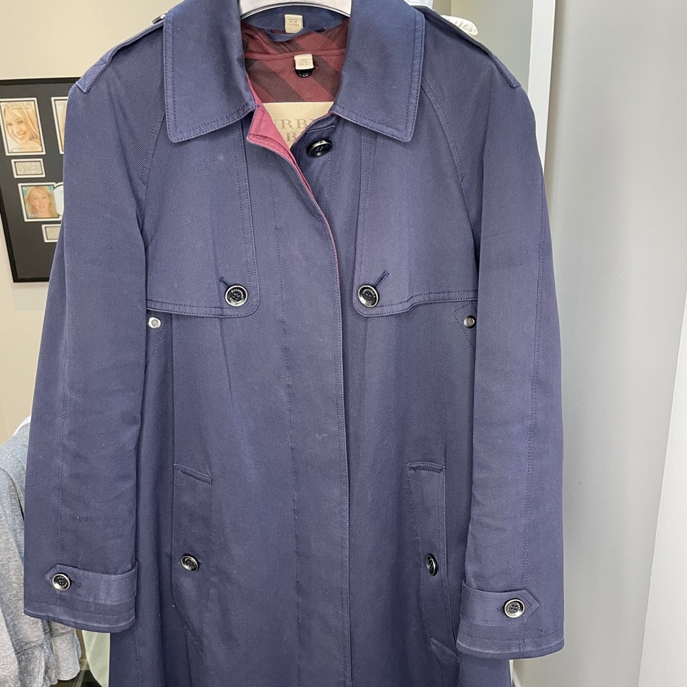 Burberry Brit Navy Trench A line with removable liner Authentic.